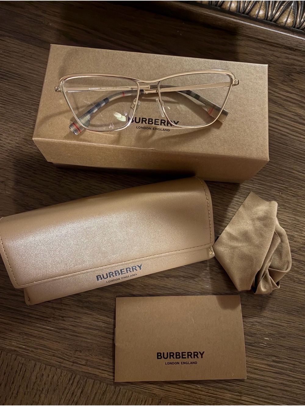 Burberry Women's prescription Eyeglasses with Signature Check Temples